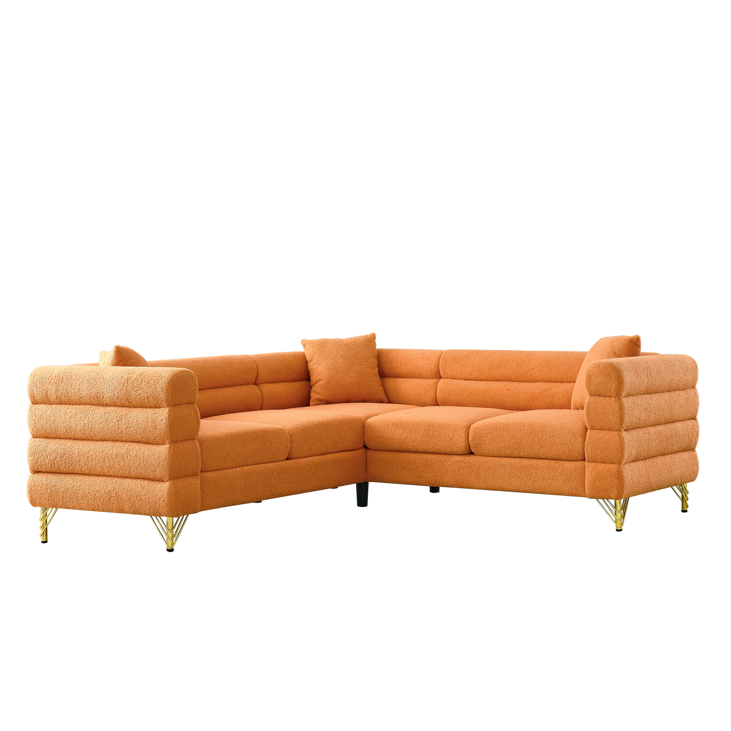 81.5-Inch Oversized Corner Sofa, L-Shaped Sectional Couch, 5-Seater Corner Sofas with 3 Cushions for Living Room, Bedroom, Apartment, Office