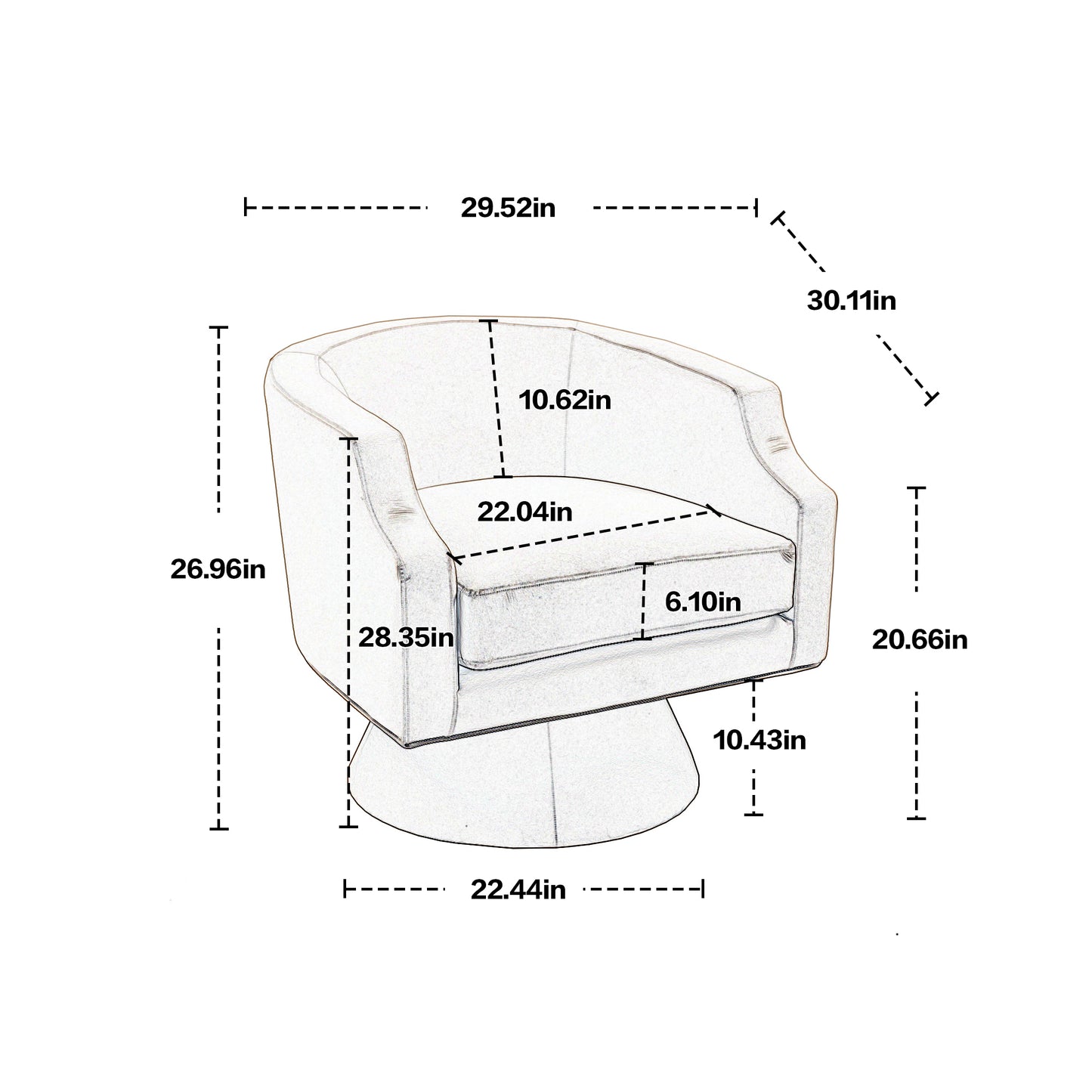 360 Degree Swivel Cuddle Barrel Accent Sofa Chairs, Round Armchairs with Wide Upholstered, Fluffy Velvet Fabric Chair