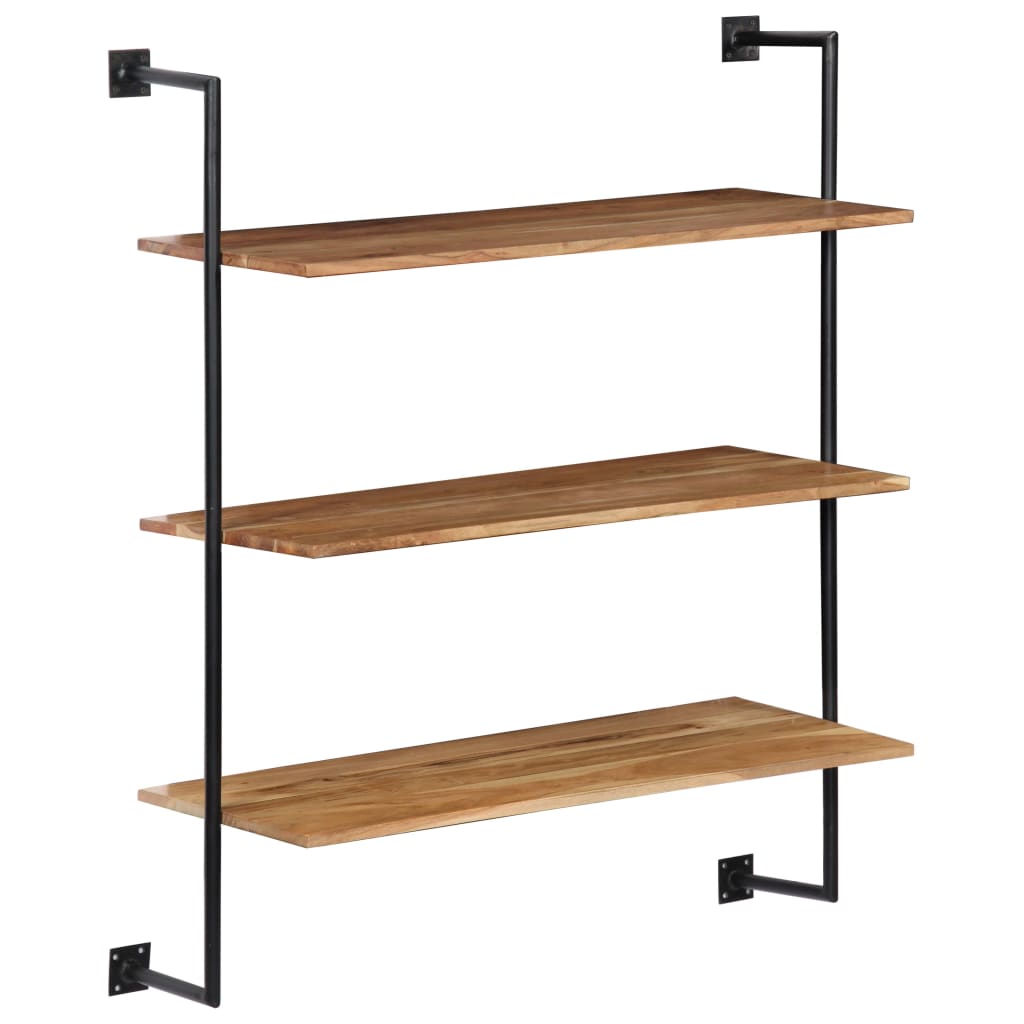 Wall Shelf 37"x13.7"x44.4" Solid Acacia Wood