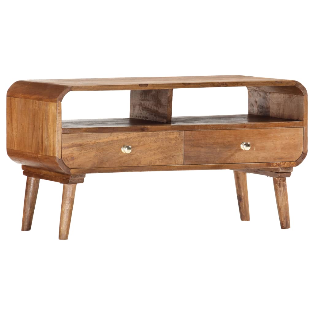 vidaXL TV Cabinet 35.4"x13.8"x18.5" Solid Mango Wood-9