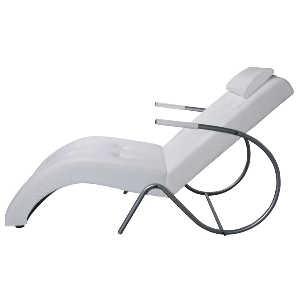 Chaise Longue with Pillow Faux Leather Home Relax Recliner Multi Colors