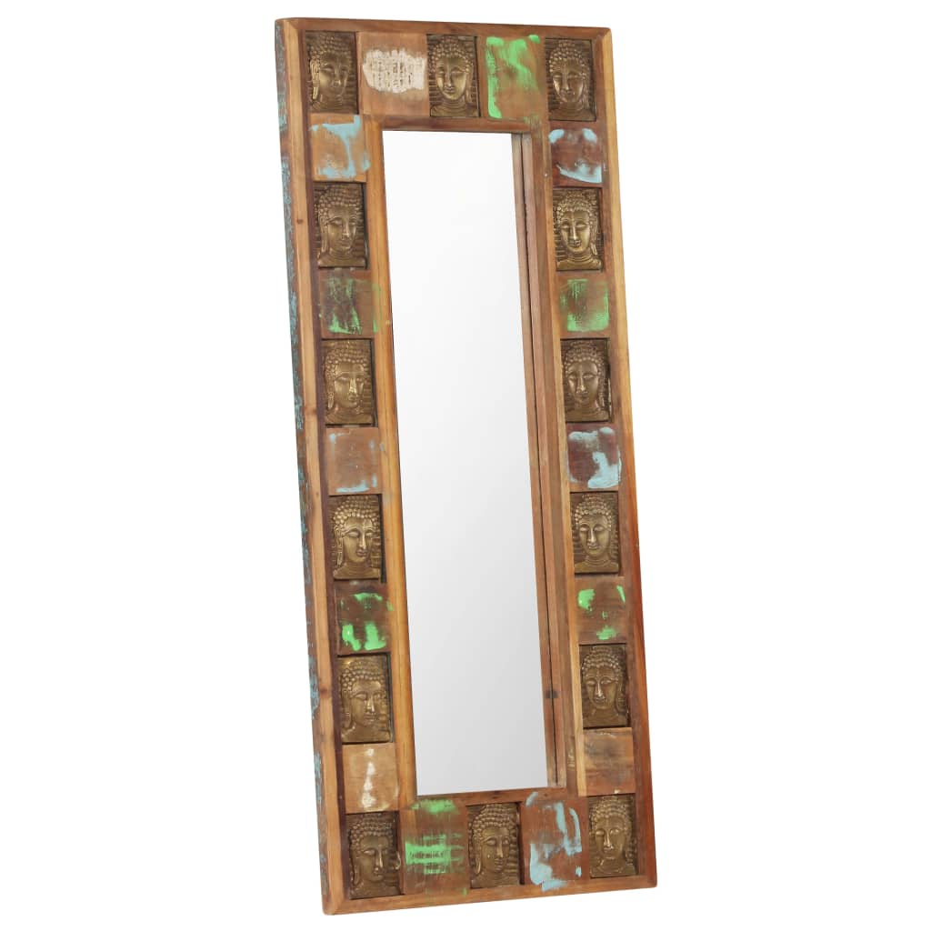 Mirror with Buddha Cladding Solid Reclaimed Wood Hallway Multi Sizes