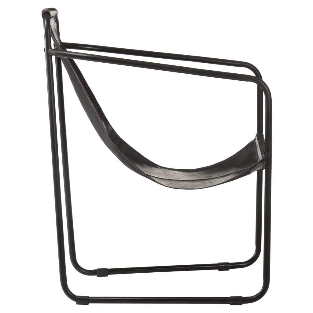 Relaxing Armchair Real Leather Lounge Seating Living Room Brown/Black