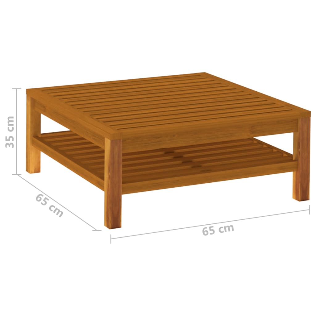 vidaXL Coffee Table 25.6"x25.6"x13.8" Solid Acacia Wood-5