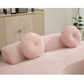 105.5''Curved Sofa, Modern Minimalist Sofa, Cloud Couch Sofa 3-4 Seater Couch with 2 Pillows,Bedroom,  No Assembly Required, Point-shaped corduroy, (Anti-Wrinkle) Pink