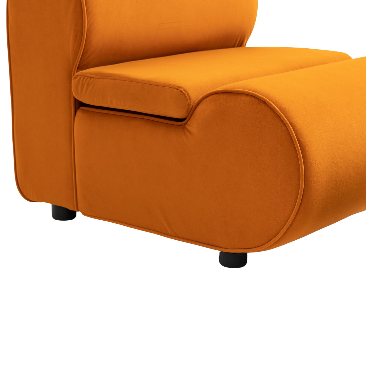 Accent Chair with Ottoman, Cushioned deep seat no armrest accent single lazy chair