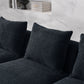 L Shape Sectional Sofa with Right Side Chaise and Ottoman, Modular Sofa, DIY Combination, Loop Yarn Fabric, Black
