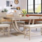TOPMAX 6-Piece Wood Half Round Dining Table Set Kitchen Table Set with Long Bench and 4 Dining Chairs, Modern Style, Natural