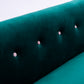 Sofa includes 2 pillows 58" green velvet sofa