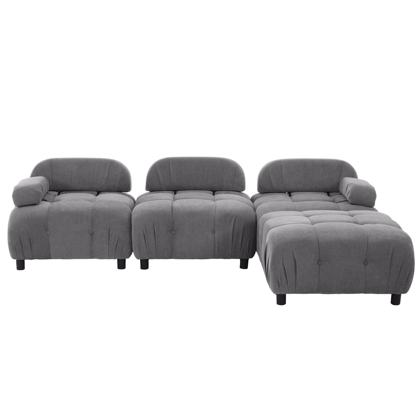 Upholstery Modular Convertible Sectional Sofa, L Shaped Couch with Reversible Chaise