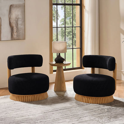 Modern 27.5' W Farmhouse Armless Chair Set of 2, Wooden Base Featuring Thatched Roof Rod Design, Cozy Upholstered Chair for Living Room or Bedroom