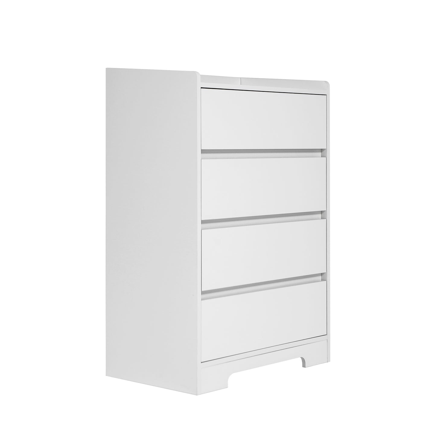 4 Drawer Dresser, Chest of Drawers Without Handle, 100% Waterproof, Modern Wooden Cabinet with Sturdy Frame