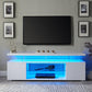 TV Stand for 70 Inch TV LED Gaming Entertainment Center Media Storage Console Table with Large Side Cabinet -White