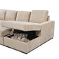 123" Oversized Sectional Sofa with Storage Chaise, U Shaped Sectional Couch with 4 Throw Pillows. Beige
