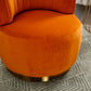 360 Degree Swivel Cuddle Barrel Accent Sofa Chairs, Round Armchairs with Wide Upholstered, Fluffy Velvet Fabric Chair