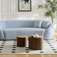 3 seater sofa Modern combination Half Moon casual teddy wool sofa Curved sofa, blue sky