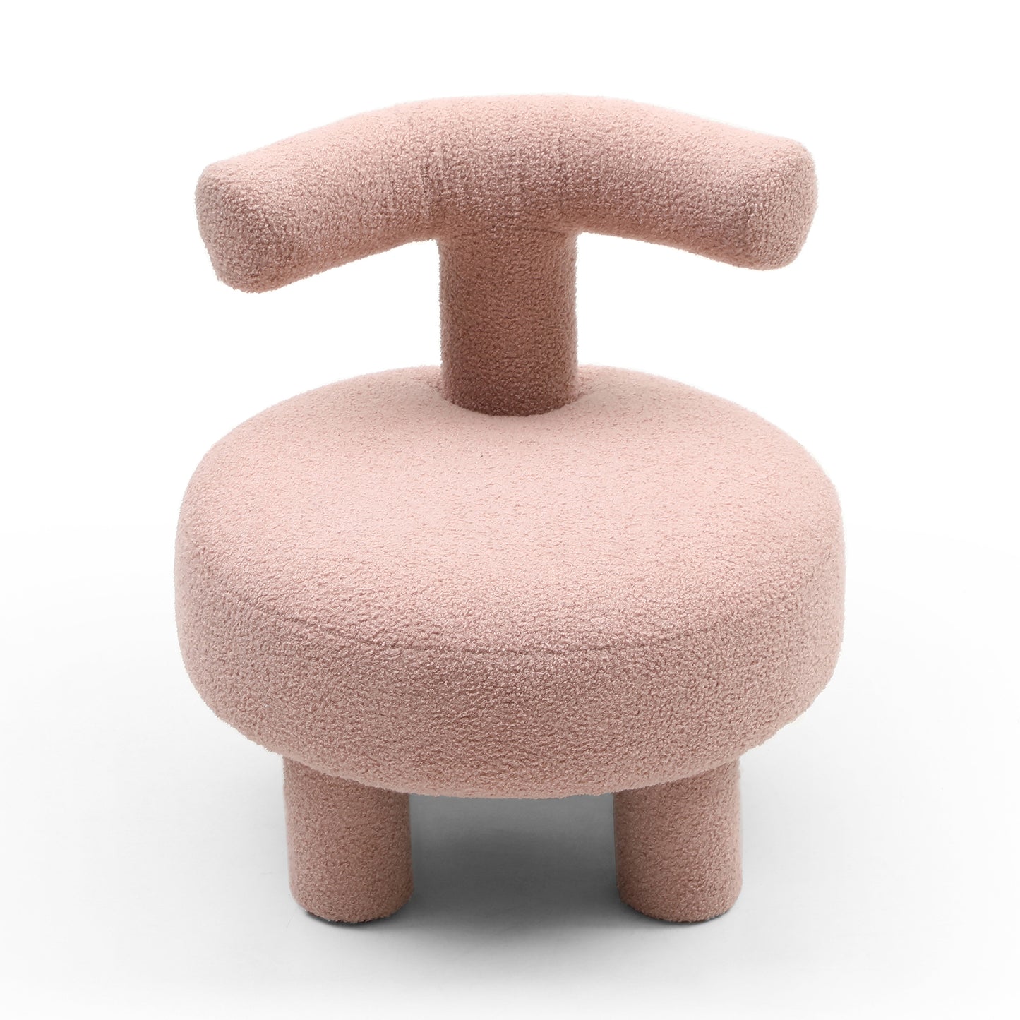 24.4" Width Modern Sherpa Fabric Chair Upholstered Creative Ottoman Pouf Fuzzy Sofa Footrest Stool Reading Chair Kids Furniture Chair