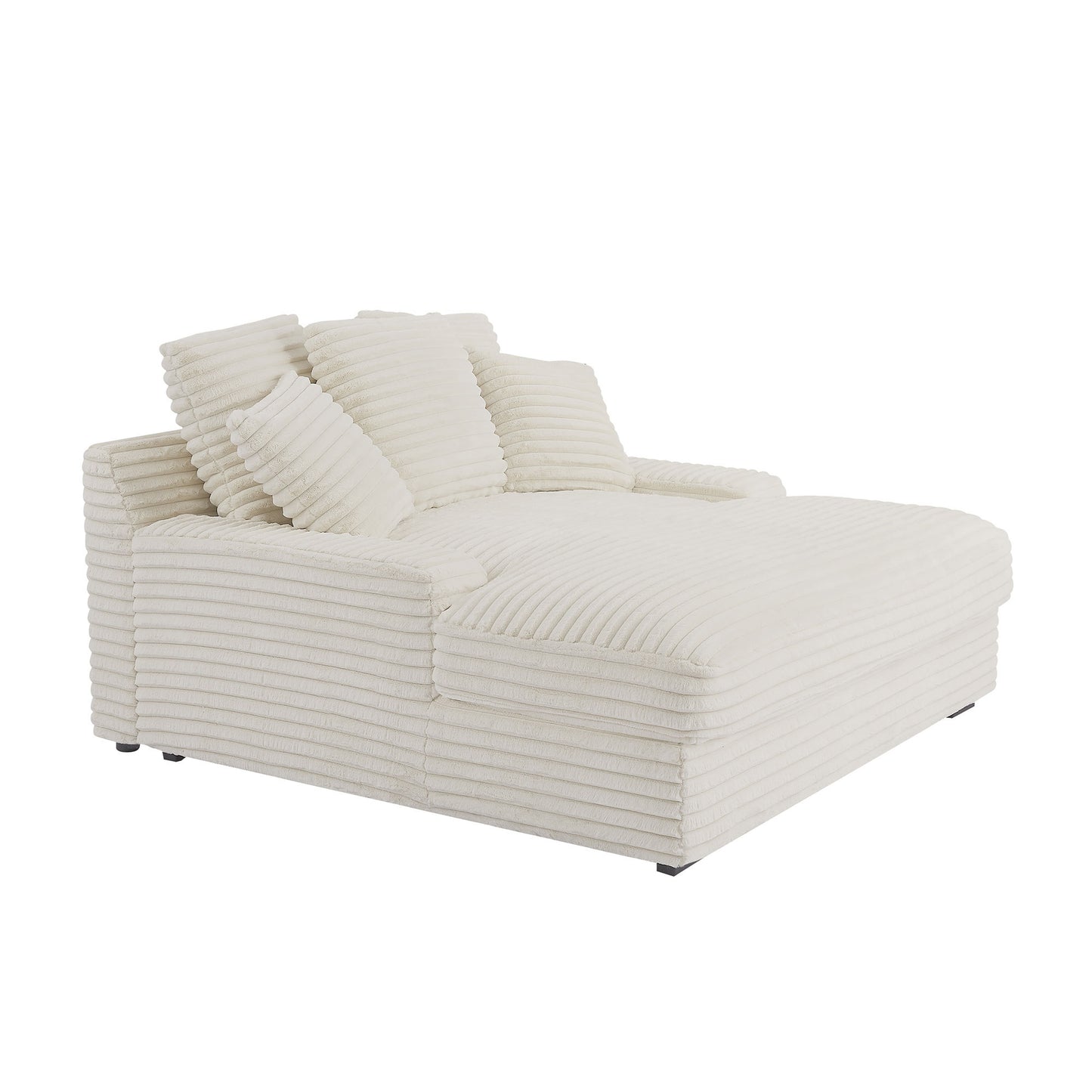 Modern Double Sleeper Sofa Comfortable Cloud Couch Soft Fluffy Corduroy Upholstery with Square Armrests