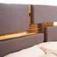 Lorenzo Gold Detailed Tufted Upholstery Queen Bed made with Wood in Gray