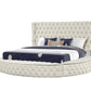 Hazel Modern Style Queen Bed with USB Charger & Made with Wood in Cream