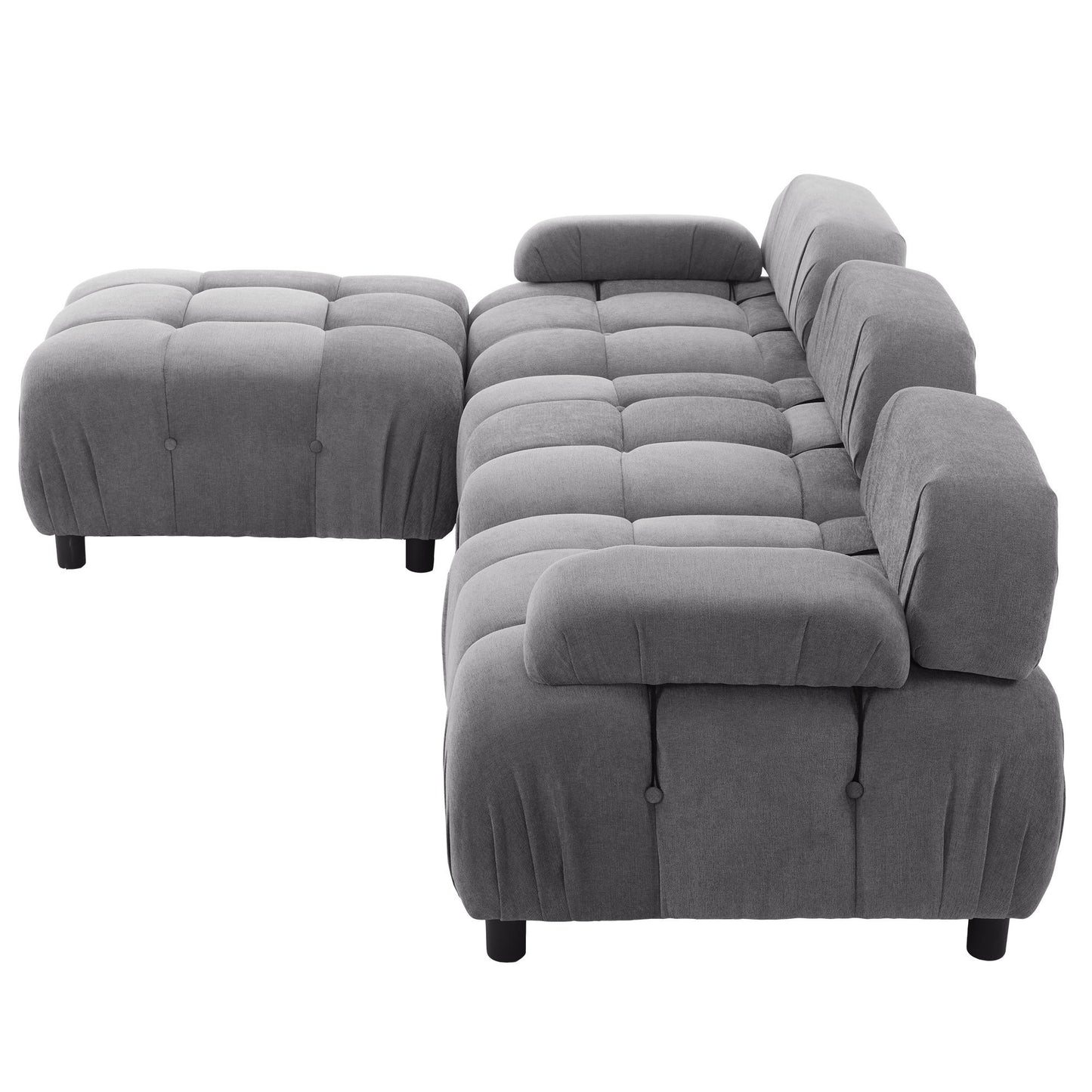 Upholstery Modular Convertible Sectional Sofa, L Shaped Couch with Reversible Chaise