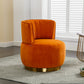 360 Degree Swivel Cuddle Barrel Accent Sofa Chairs, Round Armchairs with Wide Upholstered, Fluffy Velvet Fabric Chair