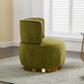 360 Degree Swivel Cuddle Barrel Accent Sofa Chairs, Round Armchairs with Wide Upholstered, Fluffy Velvet Fabric Chair