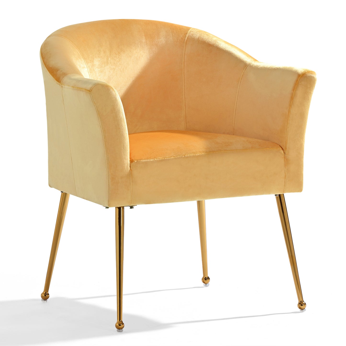 Velvet Accent Chair with  Wood Frame, Modern Armchair Club Leisure Chair with Gold Metal Legs