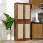 4 Door Cabinet with 1 Drawer, with 4 Adjustable Inner Shelves, Storage Cabinet