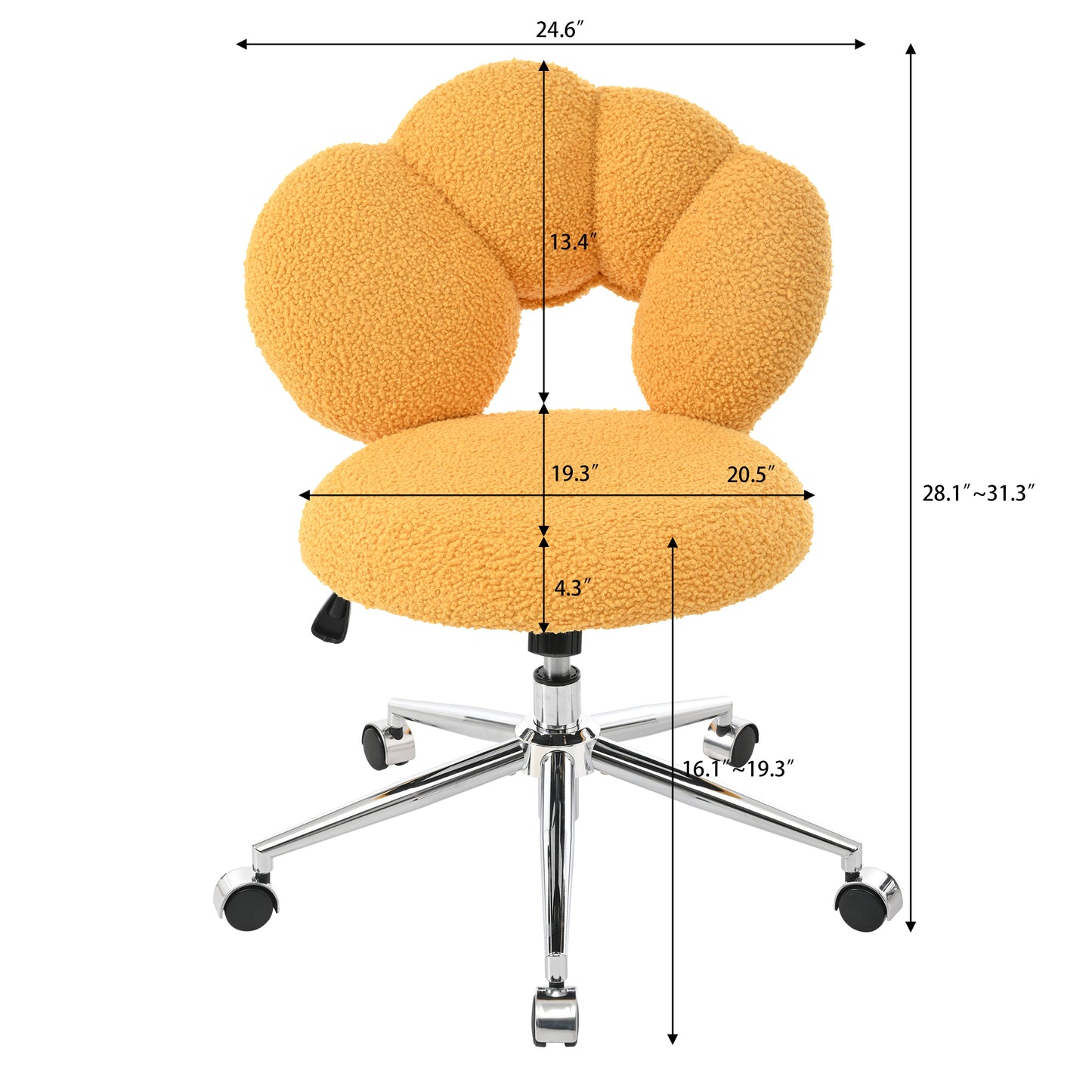 360°Swivel Height Adjustable,Swivel Chair,Teddy fabric,home office chair