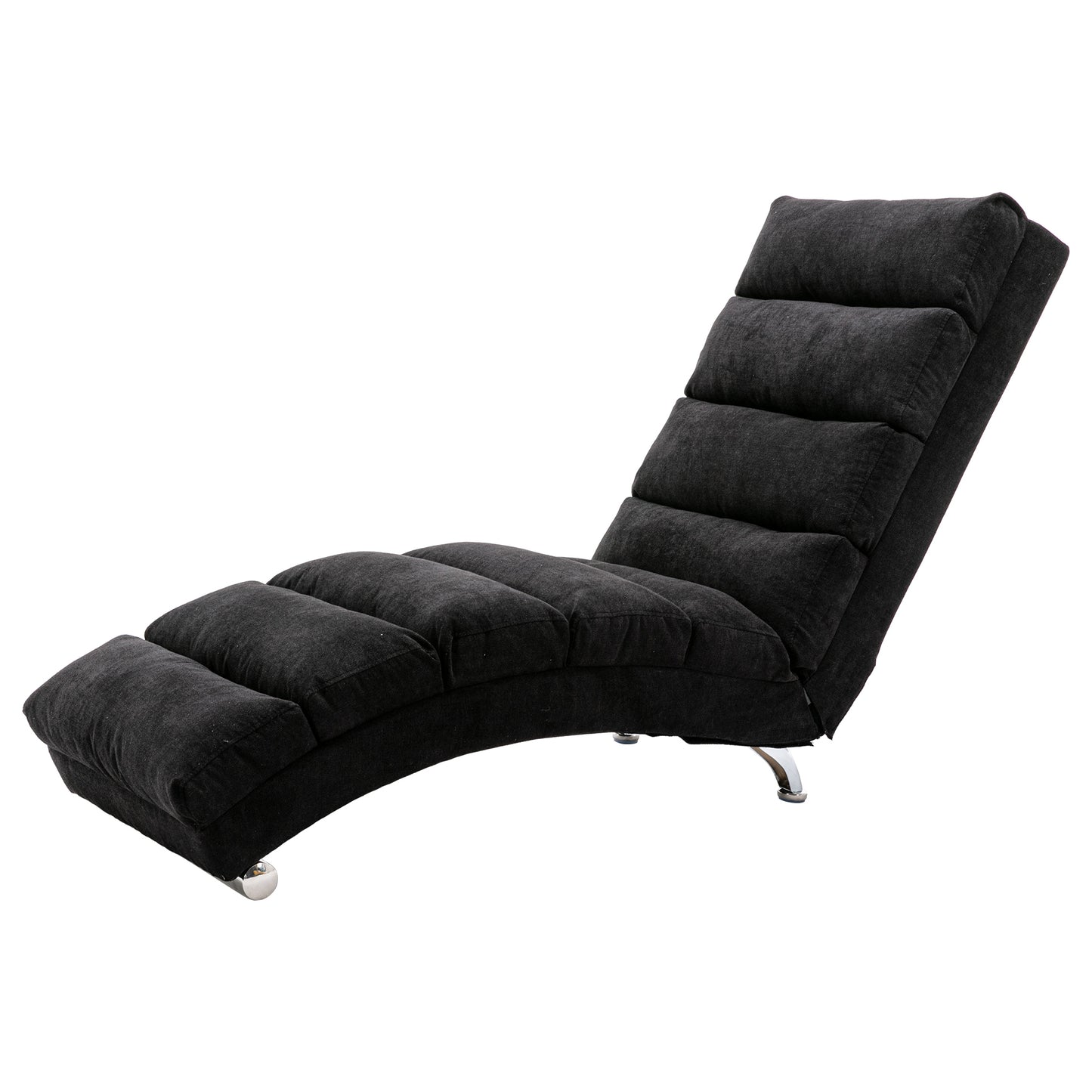 Linen Chaise Lounge Indoor Chair, Modern Long Lounger for Office or Living Room