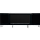 ON-TREND Modern TV Stand with 34.2" Non-heating Electric Fireplace, High Gloss Entertainment Center with 2 Cabinets, Media Console for TVs up to 78", Black