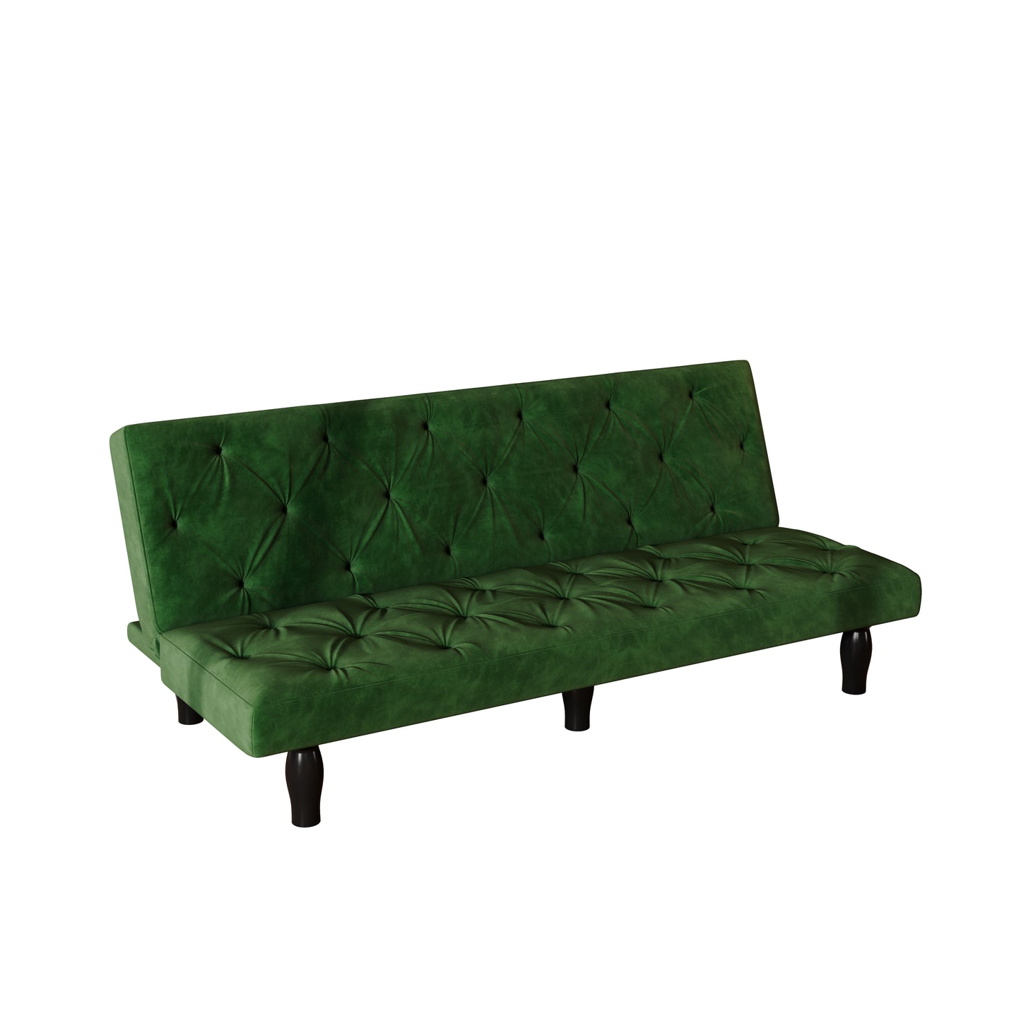 Sofa converts into sofa bed 66" green velvet sofa bed