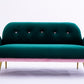 Sofa includes 2 pillows 58" green velvet sofa
