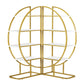 4 Tiers Home Office Open Bookshelf, Round Shape, Different Placement Ways, MDF Board, Gold Metal Frame, White