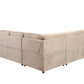 123" Oversized Sectional Sofa with Storage Chaise, U Shaped Sectional Couch with 4 Throw Pillows. Beige