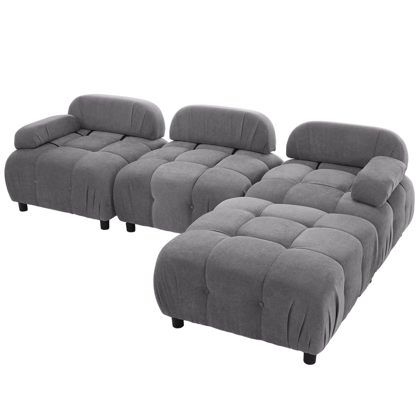 Upholstery Modular Convertible Sectional Sofa, L Shaped Couch with Reversible Chaise