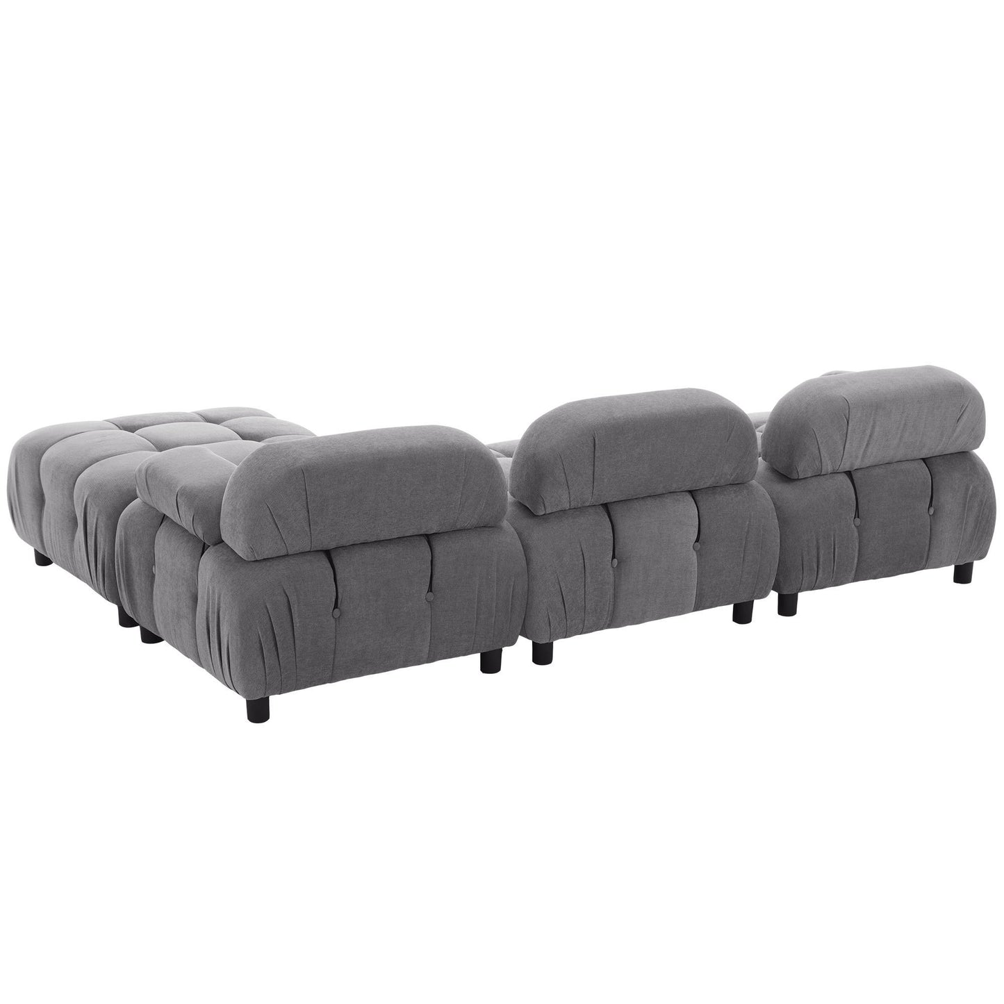 Upholstery Modular Convertible Sectional Sofa, L Shaped Couch with Reversible Chaise