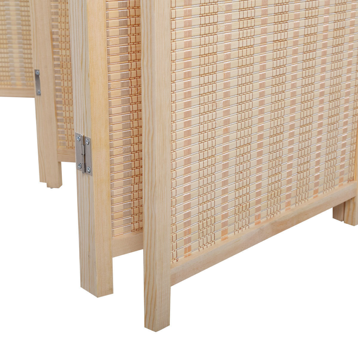 6 Panel Bamboo Room Divider, Private Folding Portable Partition Screen- Natural