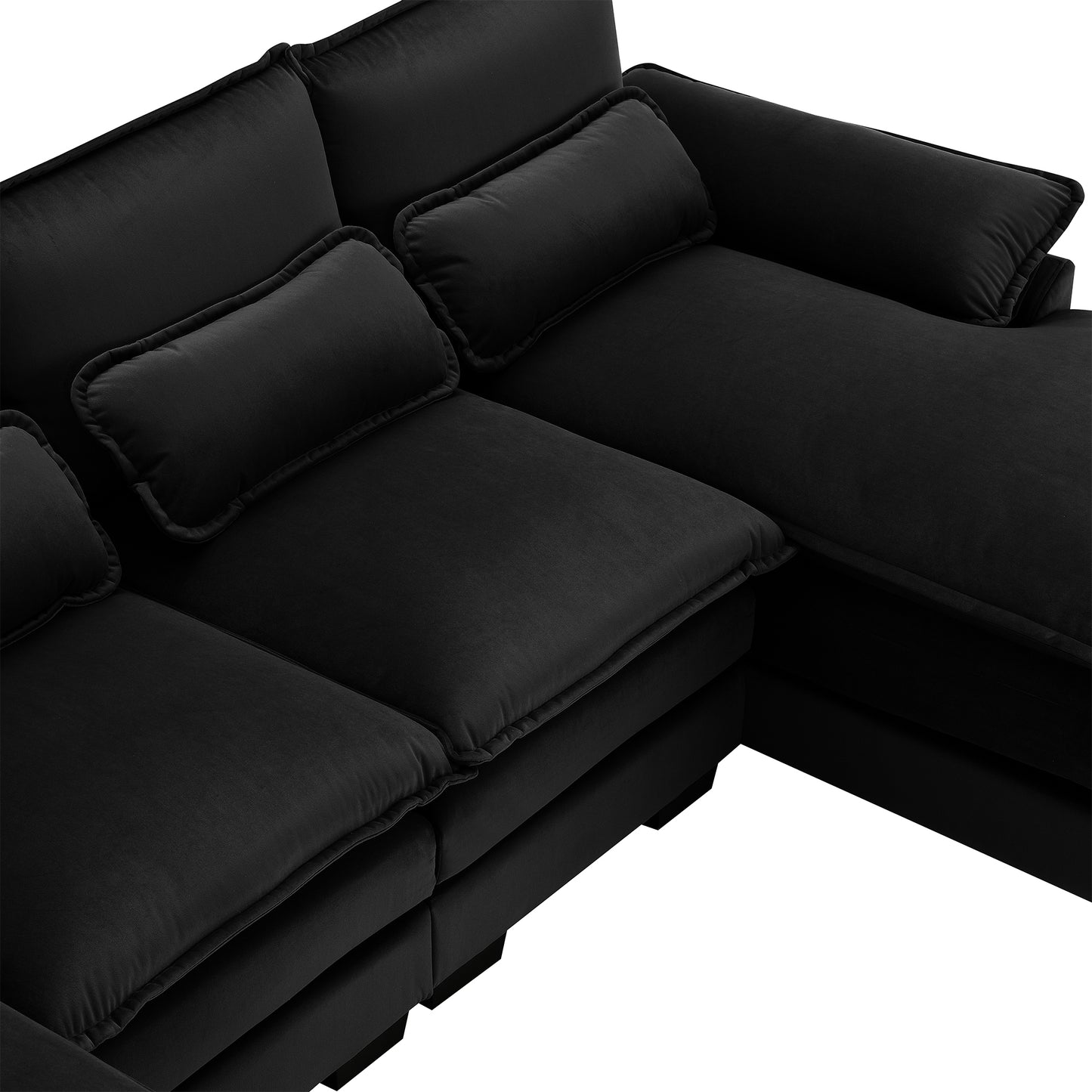 110*55" Modern U-shaped Sectional Sofa with Waist Pillows,6-seat Upholstered Symmetrical Sofa Furniture, Sleeper Sofa Couch with Chaise Lounge