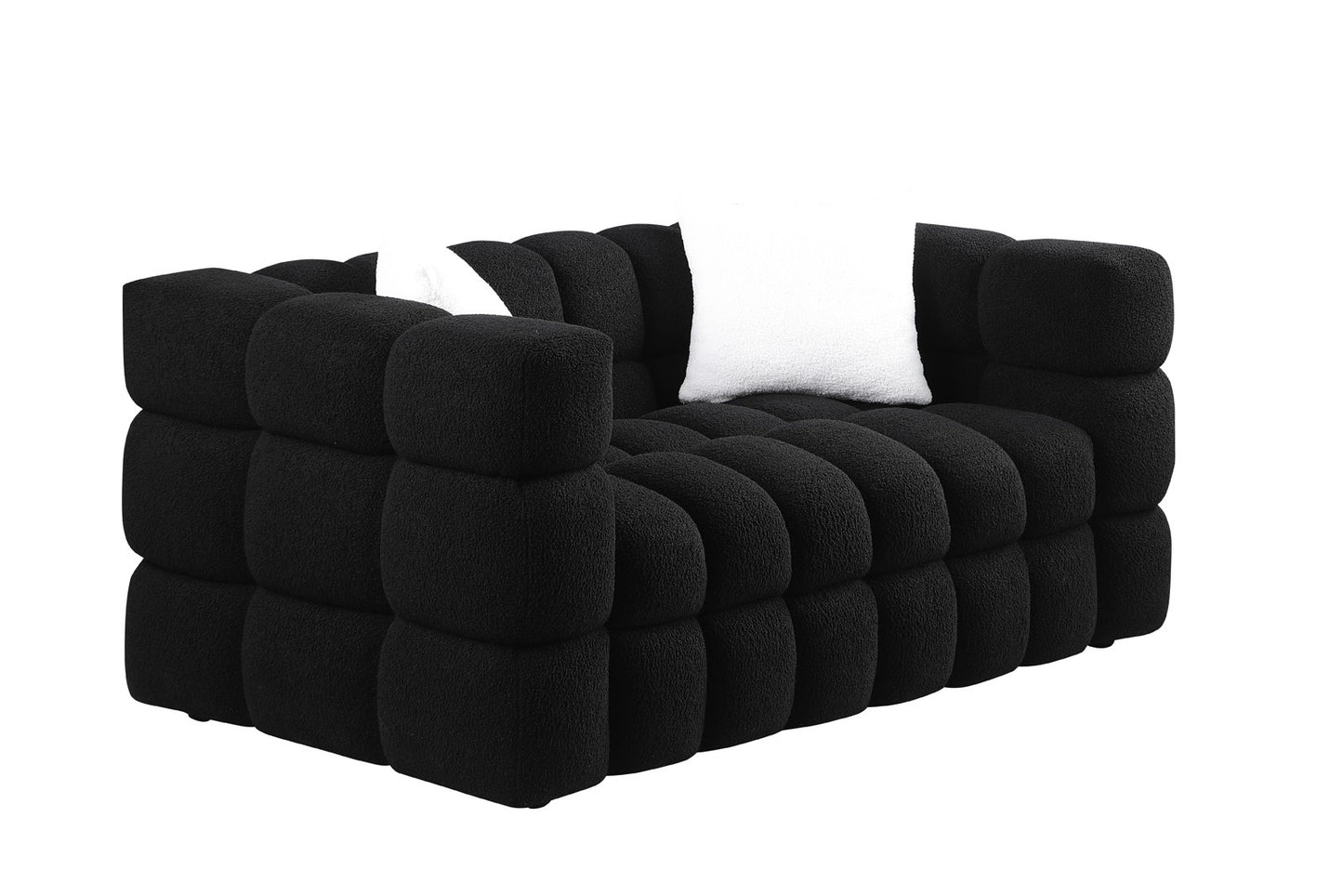 62.2 Length ,35.83" depth, sofa, boucle sofa, 3-seater