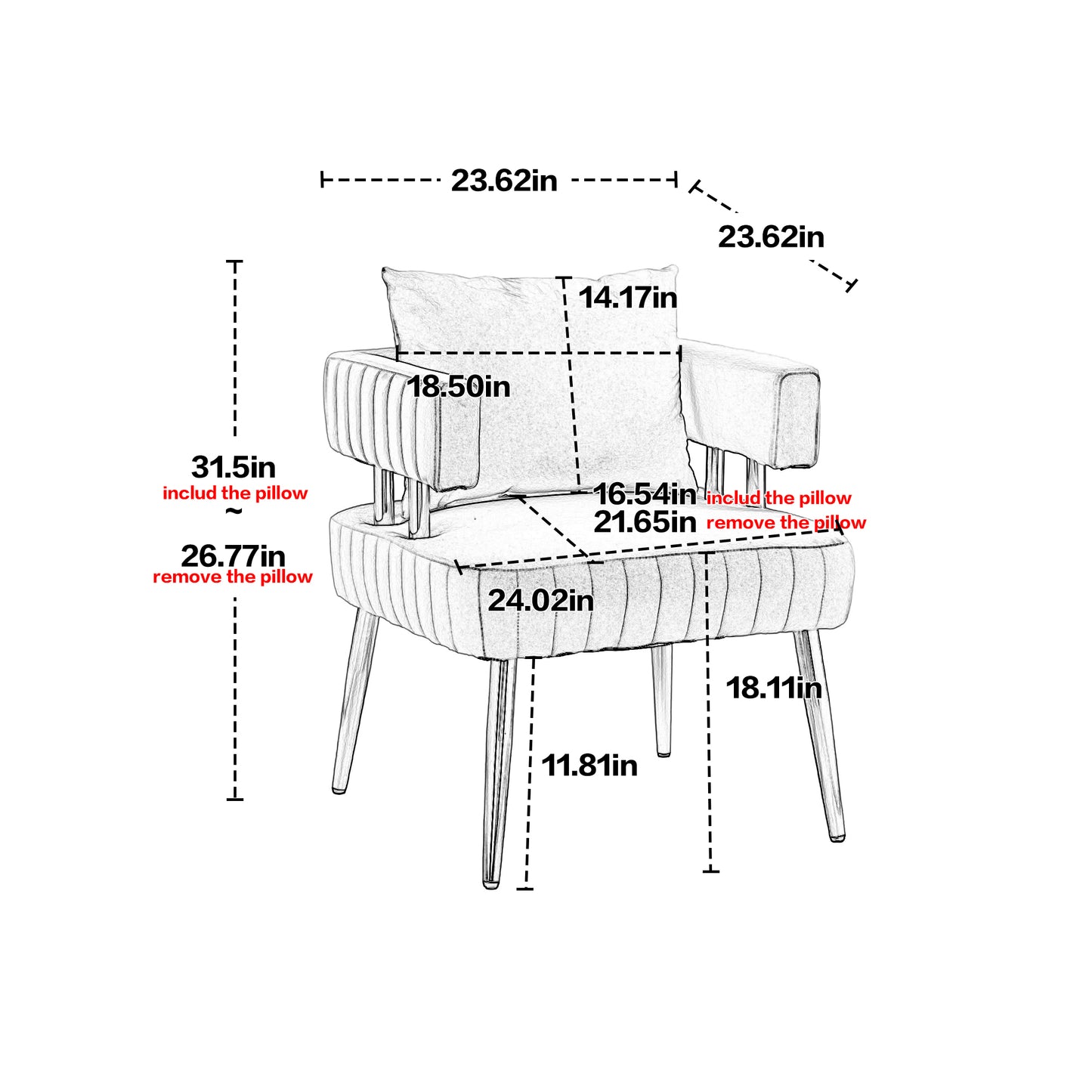 Accent Chair ,leisure single chair with Golden feet