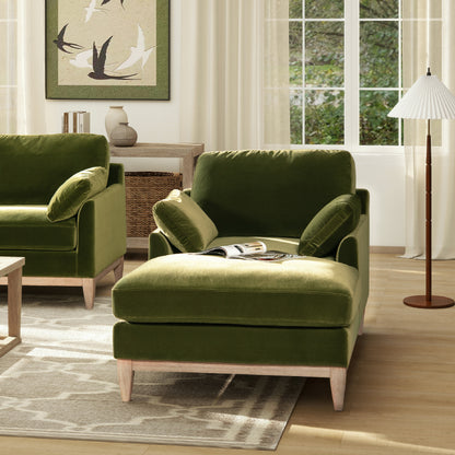 Pasadena Modern Farmhouse Chaise Lounge Chair, Olive Green