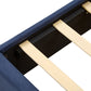 Queen Size Velvet Bed Frame/Vertical Channel Tufted Wingback Headboard/Upholstered Platform Bed/Strong Wooden Slats/No Box Spring Needed/Easy AssemblyRoyal blue
