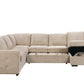 123" Oversized Sectional Sofa with Storage Chaise, U Shaped Sectional Couch with 4 Throw Pillows. Beige