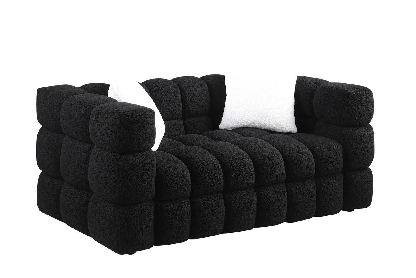 62.2 Length ,35.83" depth, sofa, boucle sofa, 3-seater