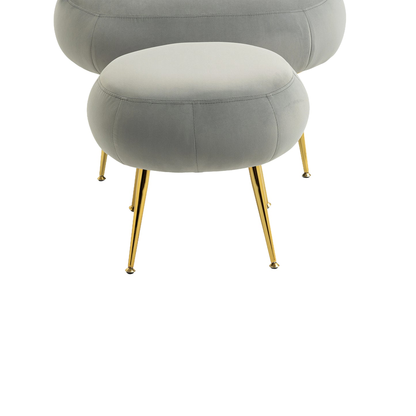 Velvet Accent Chair Modern Upholstered Armchair Tufted Chair with Metal Frame, Single Leisure Chairs