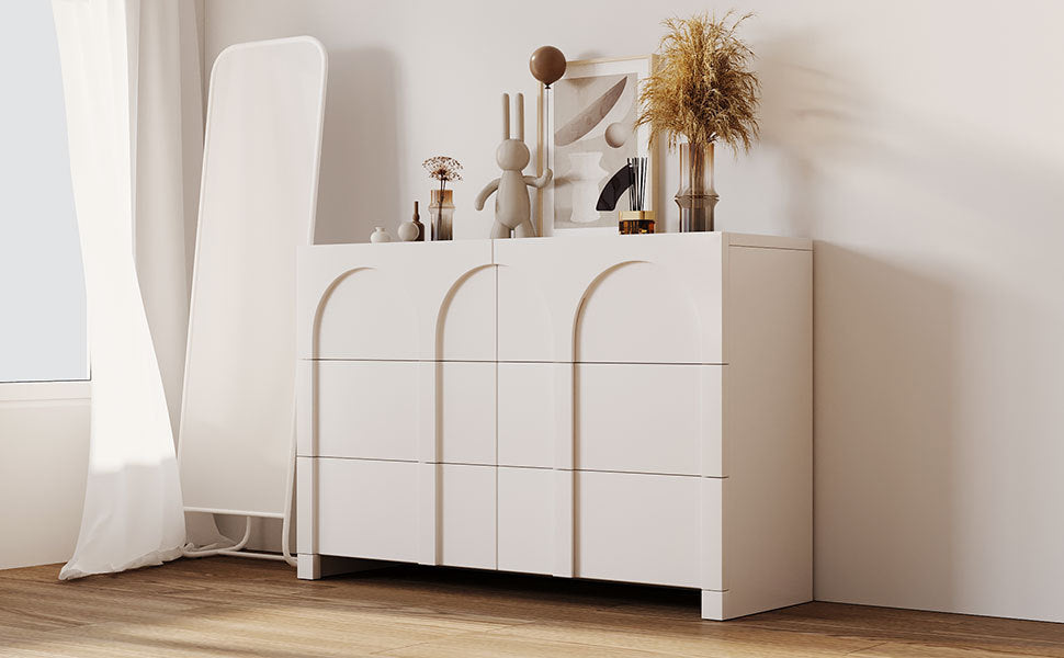 Modern Style Six-Drawer Dresser Sideboard Cabinet