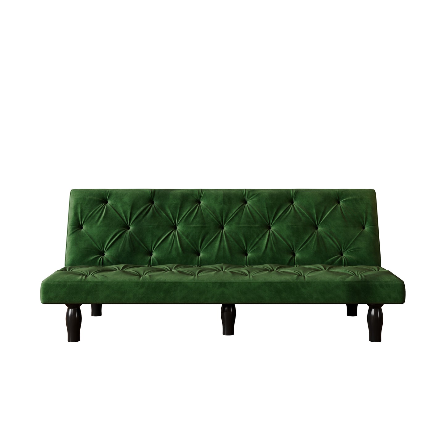 Sofa converts into sofa bed 66" green velvet sofa bed