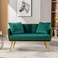 Velvet Accent Chair Modern Upholstered Armsofa Tufted Sofa with Metal Frame, Single Leisure sofa
